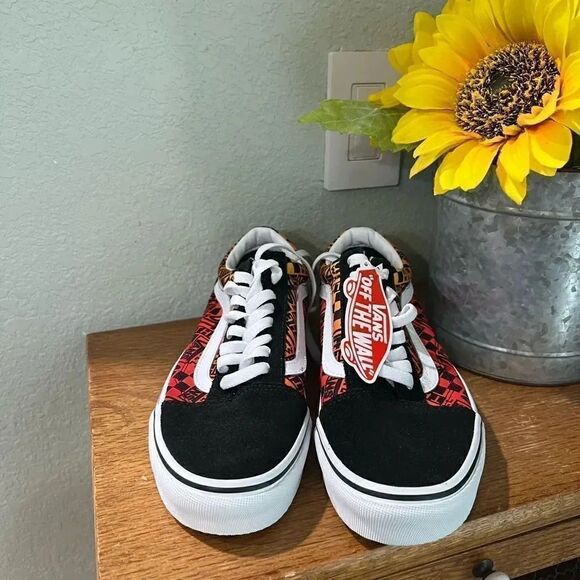NWT Vans Off The Wall Sneakers Men 7.0 Women 8.5 Black, Orange, Yellow - Picture 6 of 8